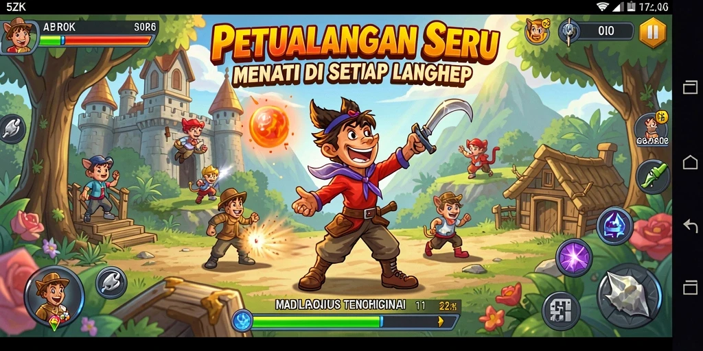 Screenshot permainan 5ZK yang menunjukkan aksi petualangan seru.