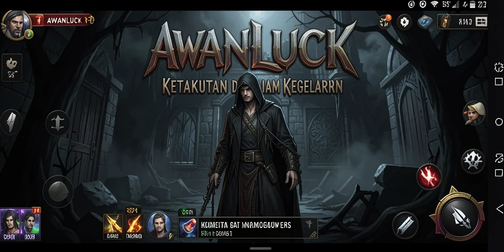 Screenshot gameplay AWANLUCK dengan suasana menakutkan dan mencekam.