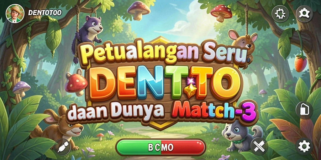 Tampilan gameplay DENTOTO yang seru dan menantang dalam dunia Match-3.