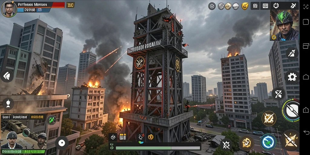 Tangkapan layar menampilkan aksi menegangkan dalam gameplay Tower Defense.
