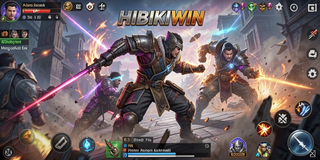 Tampilan gameplay HIBIKIWIN yang penuh aksi dan menegangkan.