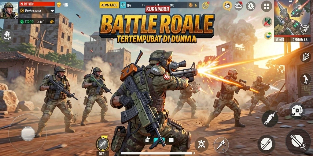 Tampilan gameplay KURNIA898 yang menciptakan ketegangan Battle Royale.