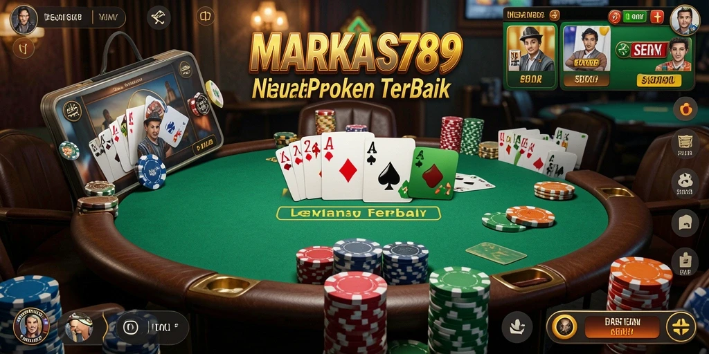 Tampilan permainan poker yang menegangkan di MARKAS789.